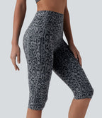 Legging 3/4 de yoga taille haute gainant imprimé léopard Halara UltraSculpt™ avec poches