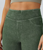Halara Flex™ Jegging Casual Tricot Extensible Coloré Taille Haute Poches Arrière Latérales
