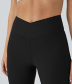 Patitoff™ Flow Pantalon Super Évasés Taille Haute Résistants aux Poils d'Animaux avec Croisement et Poches Arrière