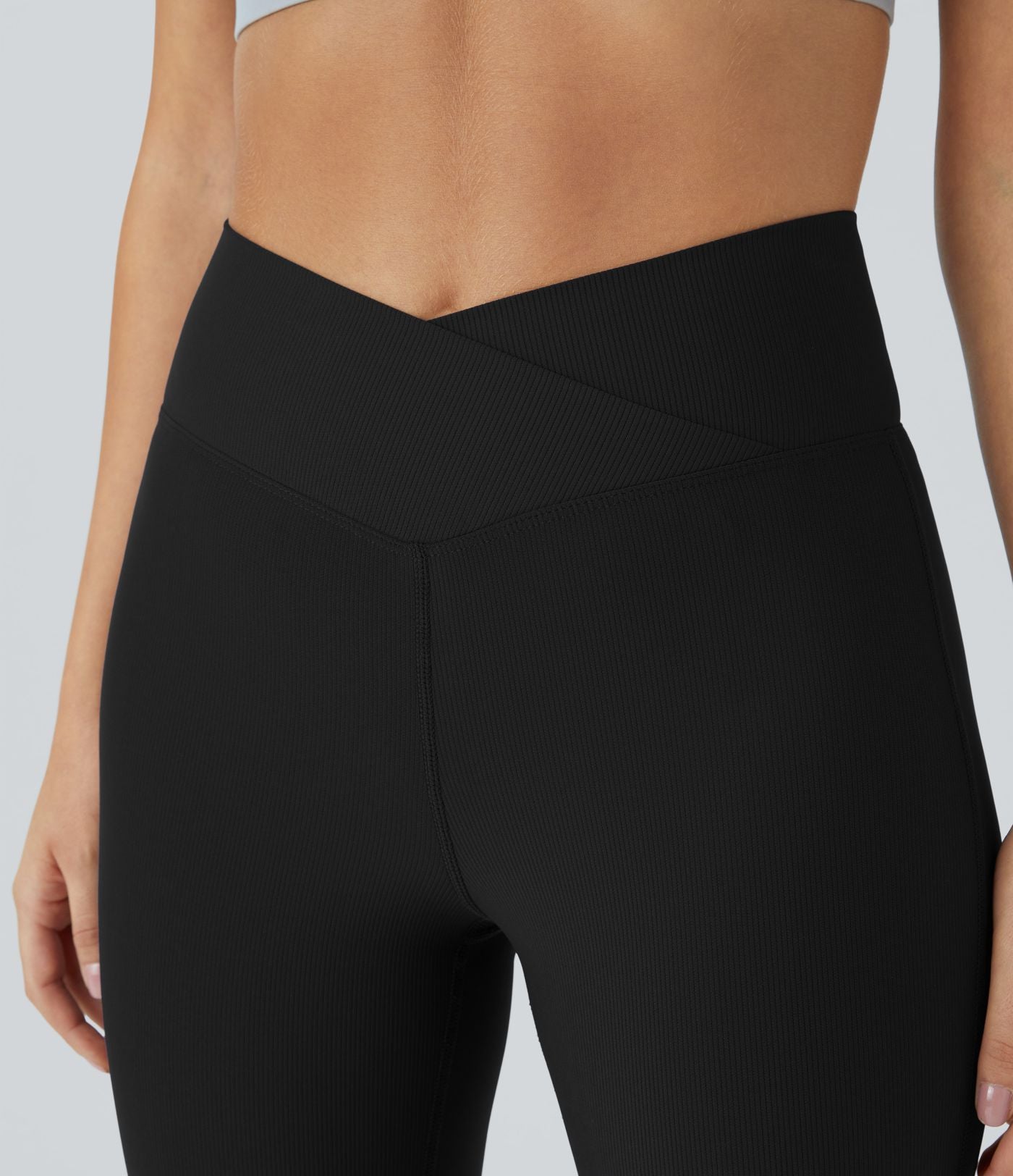 Patitoff™ Flow Pantalon Super Évasés Taille Haute Résistants aux Poils d'Animaux avec Croisement et Poches Arrière