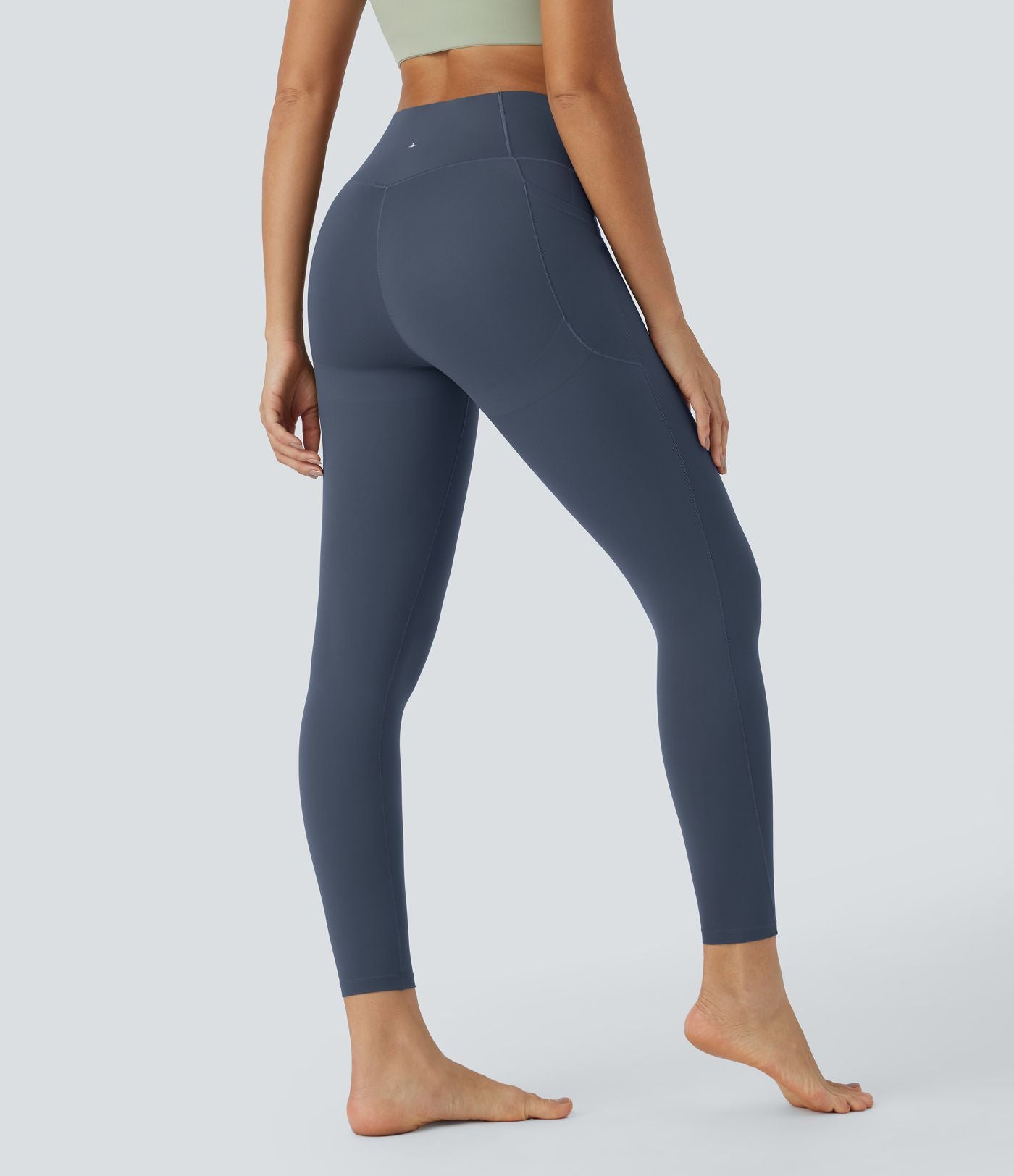 Halara UltraSculpt™ Legging Yoga 7/8 à Taille Haute Croisée avec Contrôle du Ventre et Push-up Toucher Frais Poches Latérales