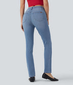 Jean ajusté Halara Flex™ taille mi-haute double ceinture avec poches