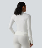 Veste de running 3-en-1 déperlante à capuche avec trous pour les pouces, ourlet arrondi et poches