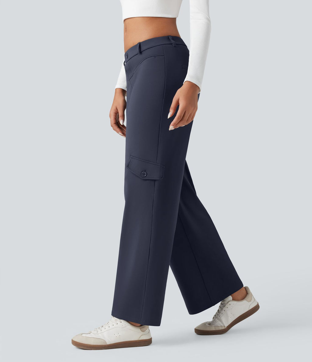 Pantalon tailleur thermique SoftlyZero™ Plush coupe droite taille mi-haute avec poches