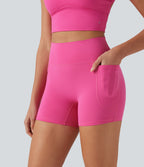 Short de yoga cycliste SoftlyZero™ Plush taille haute dos torsadé 12,5 cm avec poches