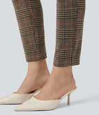 Halara Flex™ Pantalon skinny tailleur taille haute à motif pied-de-poule avec poches arrière
