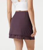 Jupe mini casual SoftlyZero™ taille haute en dentelle contrastée