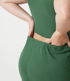 Combishort casual grande taille froncé côtelé sans manches à col V avec brassière intégrée et poches - Édition Easy Peasy