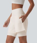 Short de yoga SoftlyZero™ Airy 2-en-1 taille ultra-haute effet frais InstantCool 17,5 cm avec poches