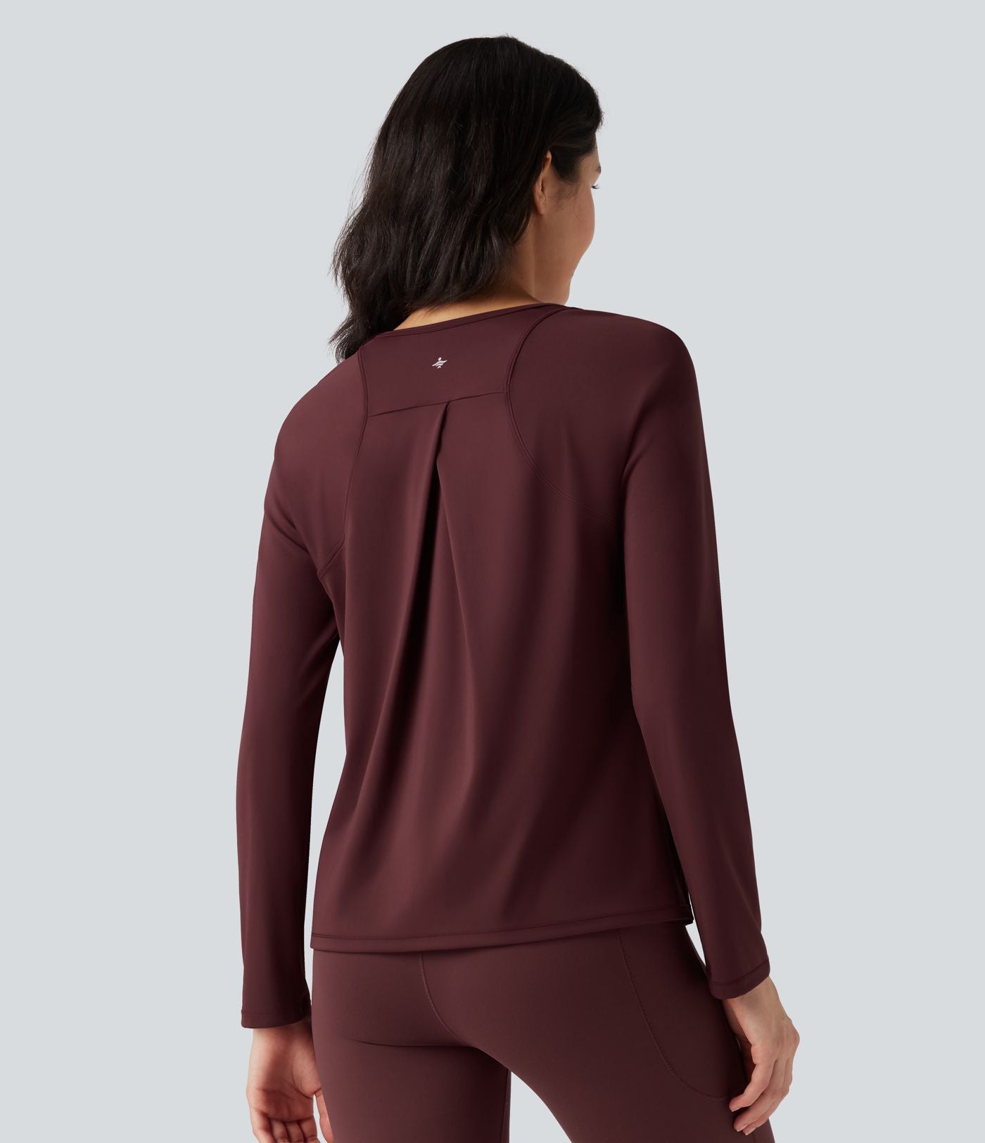 Top de sport running SoftlyZero™ Airy ourlet fendu col rond manches longues - UPF50+
