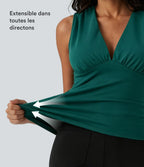 Débardeur tailleur col V avec fronces et brassière intégrée