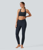 Legging de yoga Halara UltraSculpt™ taille haute, ceinture en V, dentelle contrastée, à poches