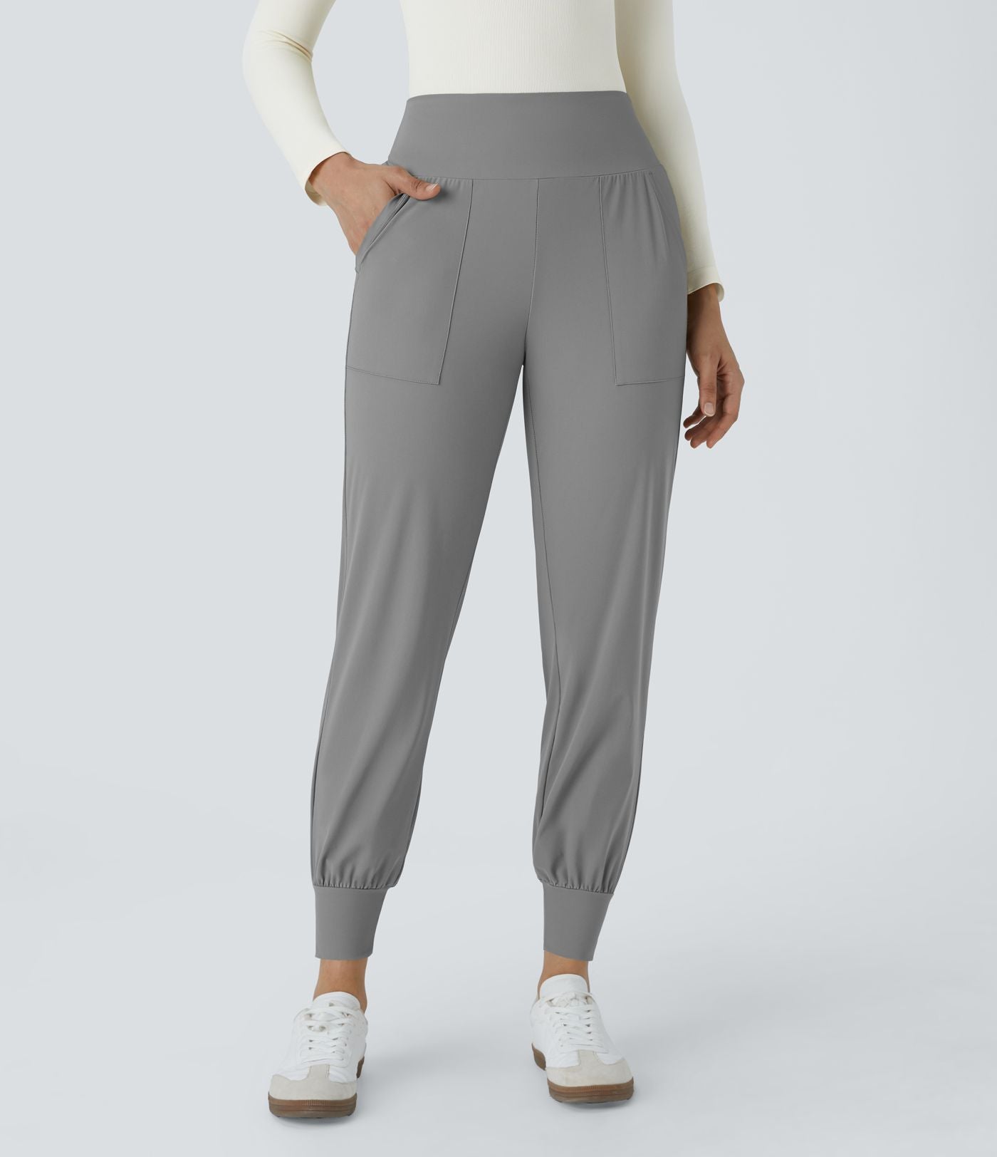 Jogging Casual Uni Taille Haute Poche Latérale