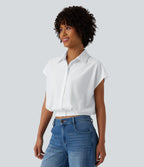 Chemise décontractée col classique manches courtes avec boutonnage