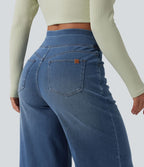 Jean large décontracté Halara Flex™ croisé taille haute avec poches