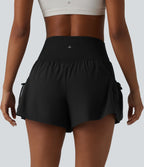 Short de sport ample 2 en 1 taille haute avec poches