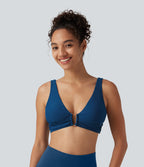 Haut de bikini à décolleté en V profond avec brassière intégrée