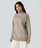 Pull tailleur col montant manches longues - Réversible devant et dos