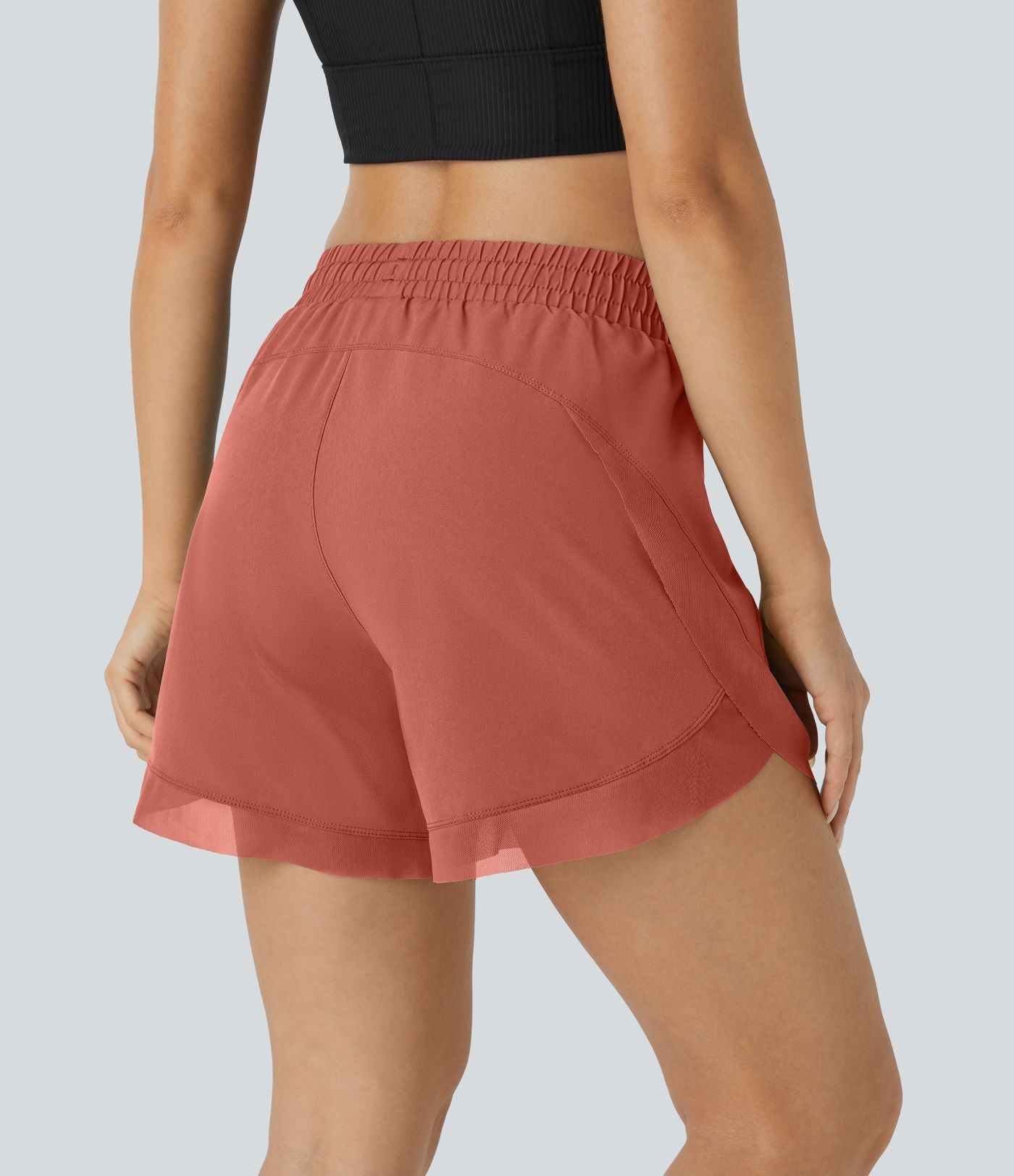 Short 12,5cm Running Fluide 2 en Taille Mi-Haut Cordon de Serrage Mesh Contrastant