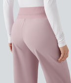 Pantalon polaire coupe droite taille haute avec poches