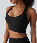 Halara UltraSculpt™ Brassière de sport push-up à maintien moyen avec bretelles croisées ajustables