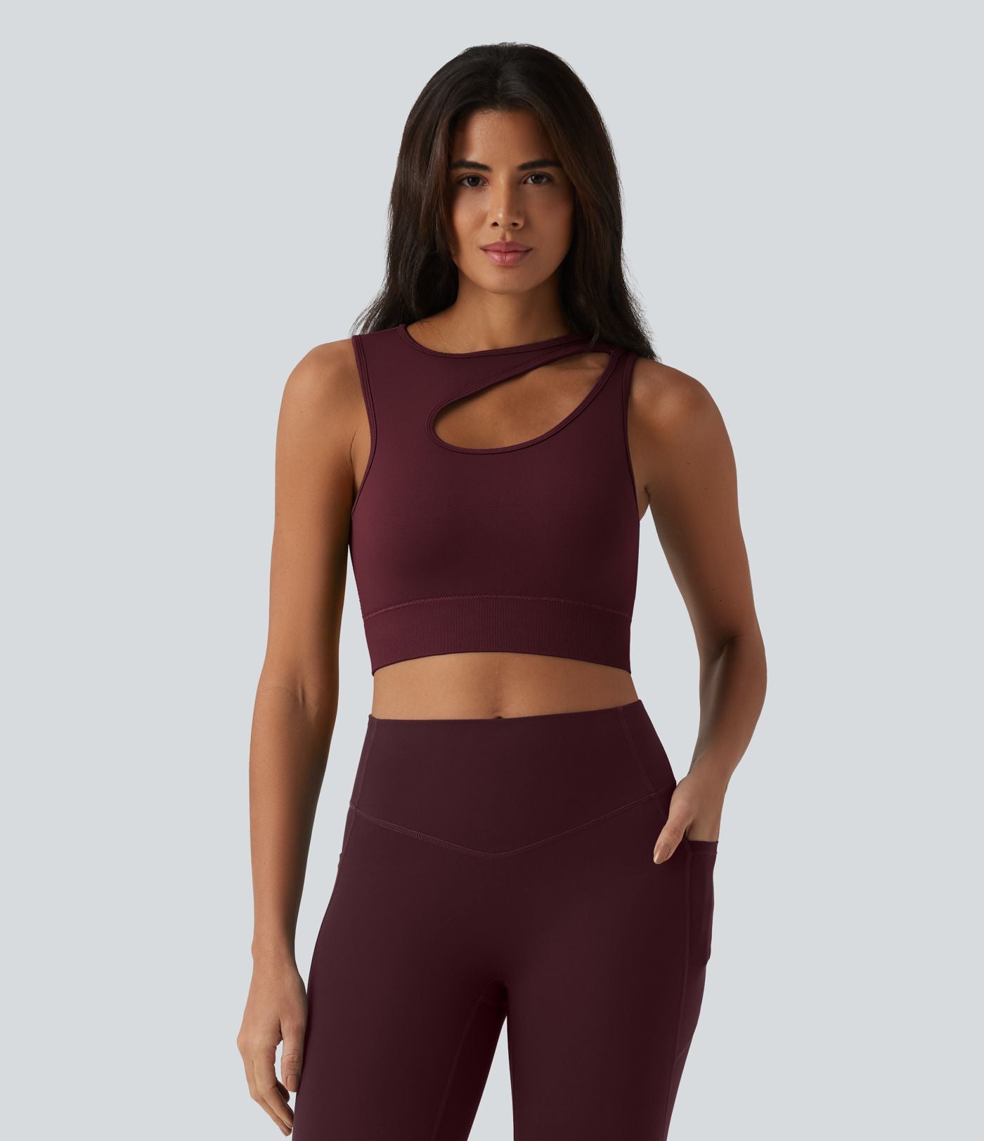 Débardeur de yoga OneForm Seamless Flow à découpes avec brassière intégrée