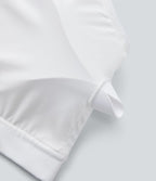 Haut de sport yoga court 2-en-1 dos nu col licou manches courtes mesh contrastant