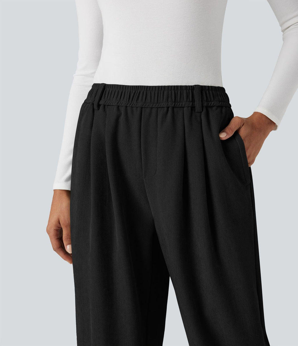 Pantalon taille mi-haute avec poches