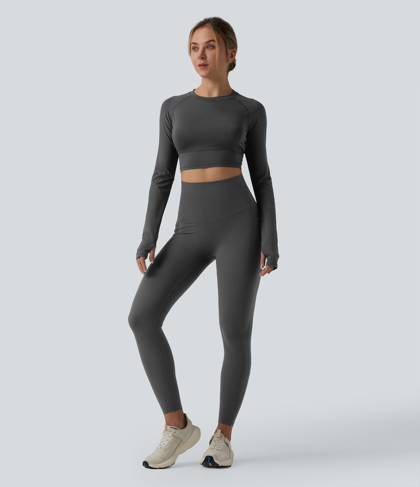 Halara Ultrasculpt™ Legging de running gainant taille haute dos croisé avec poches