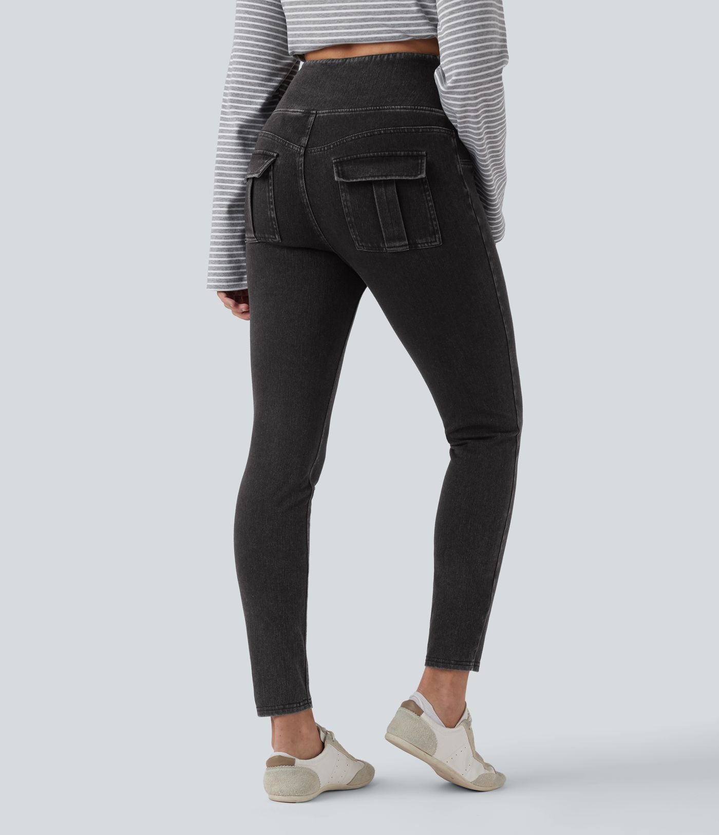 Legging décontracté gainant taille haute effet denim avec poches Halara Flex™