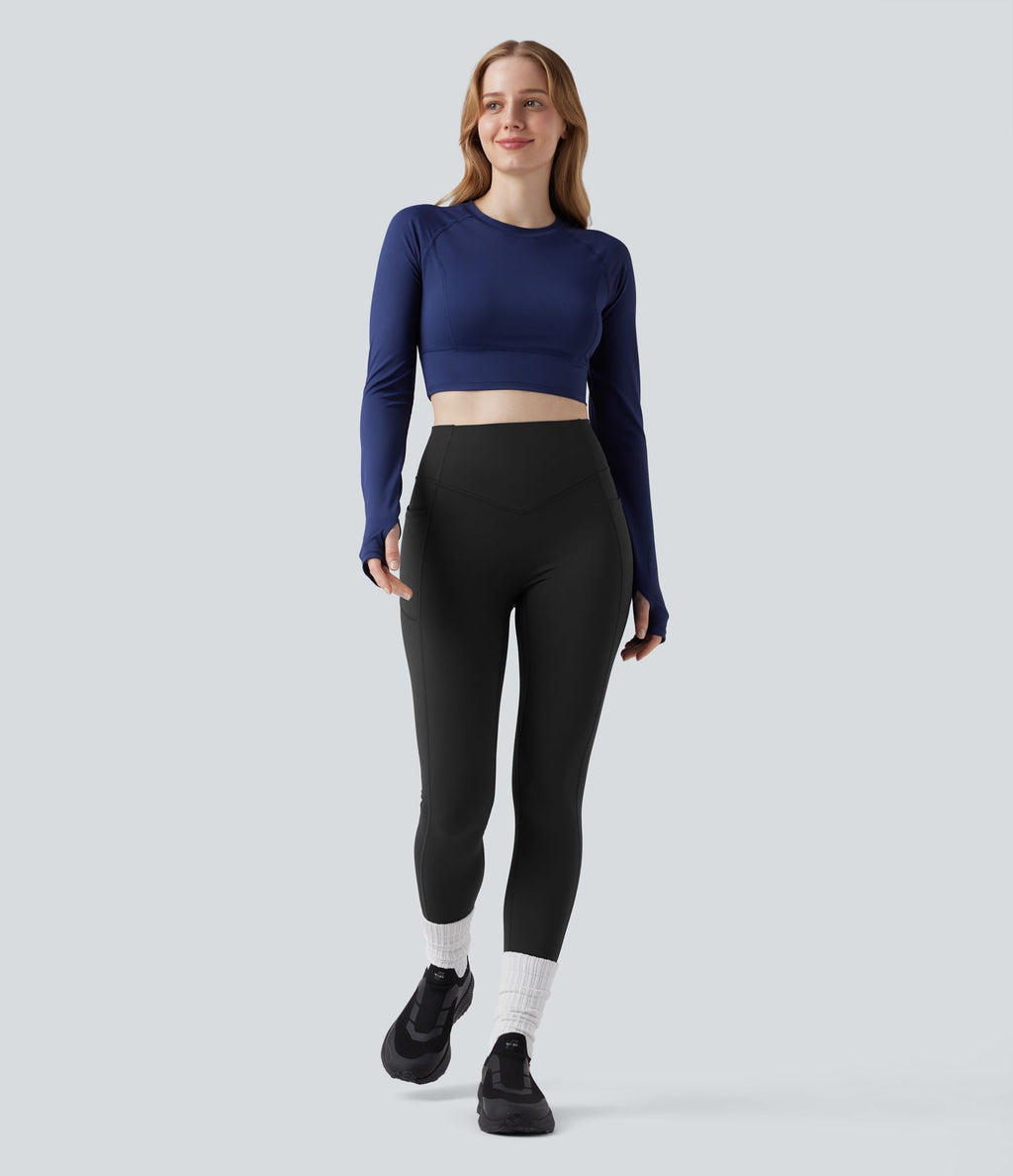 Legging de yoga thermique Halara UltraSculpt™ Heat taille haute froncé effet push-up gainant avec poches