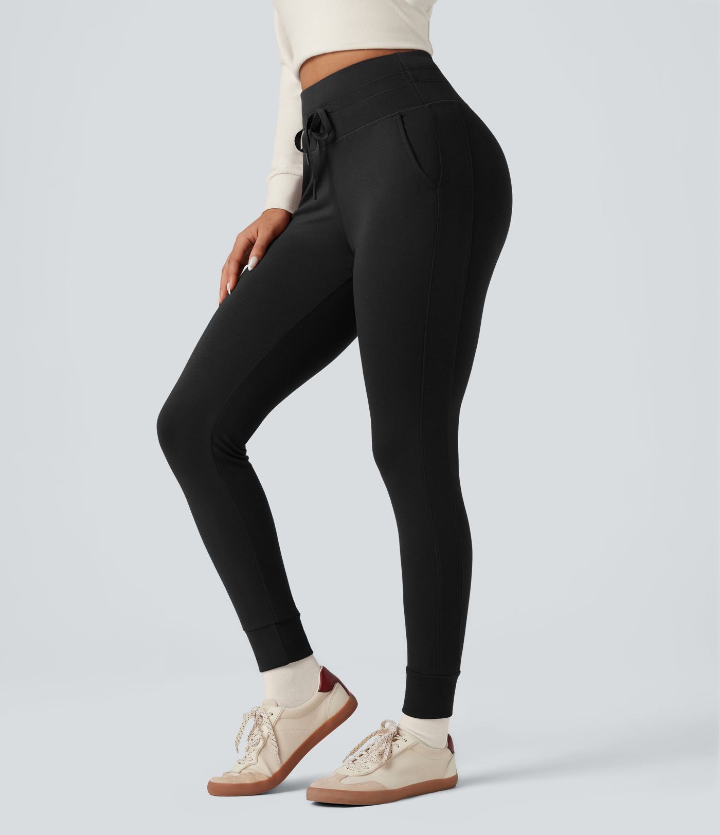 Jogging chauffant taille haute avec cordon de serrage Halara HeatCore avec poches