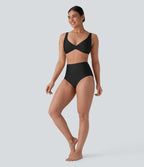 Bas de maillot de bain bikini taille haute gainant avec brillance