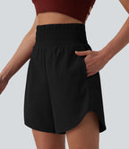 Breezeful™ Short running 2-en-1 séchage rapide taille haute à ourlet arrondi 17,5 cm avec poches