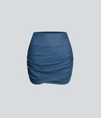 Halara Flex™ Mini-Jupe en Jean Courte Tricot Extensible Moulante Taille Haute