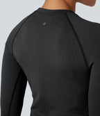 Haut de sport yoga col rond manches raglan longues sans couture OneForm Seamless Flow