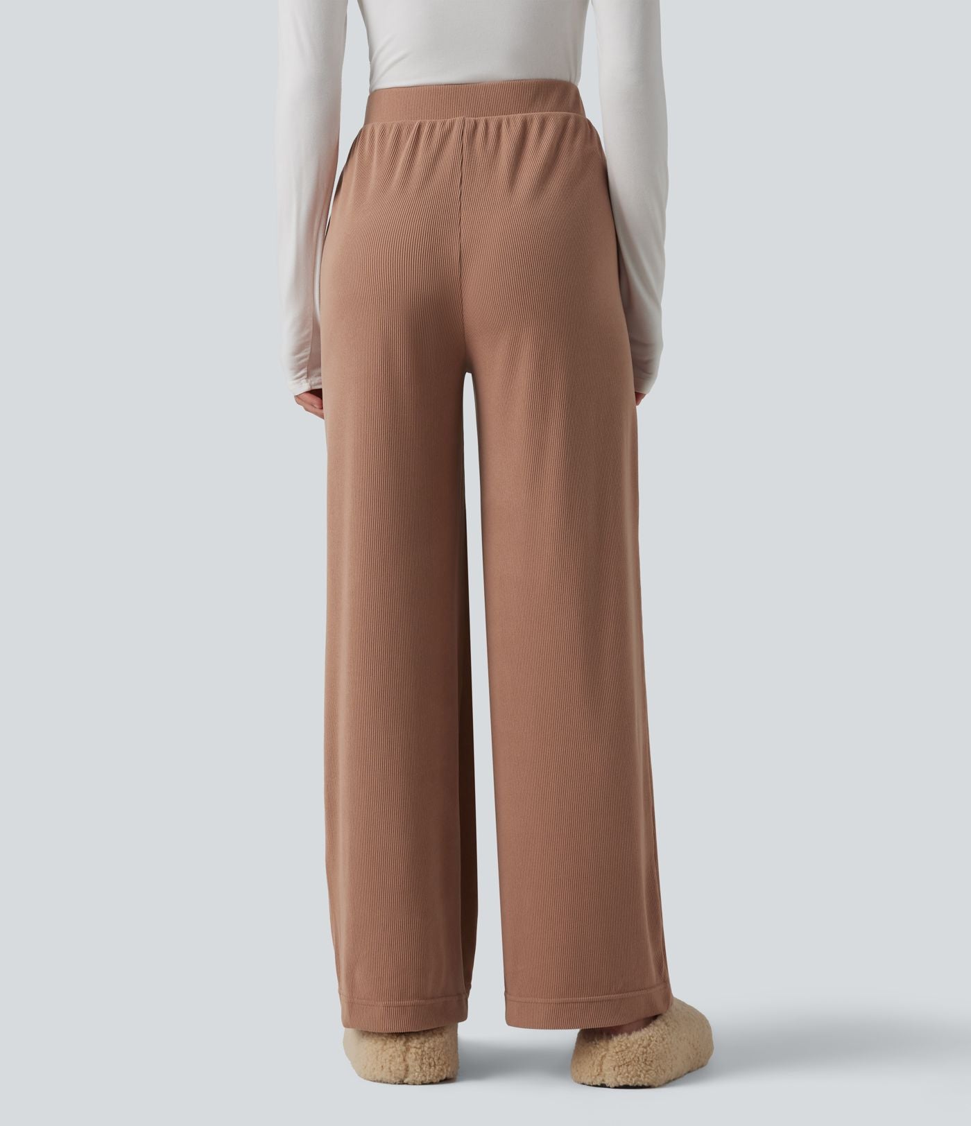 Pantalon de détente taille haute avec poches