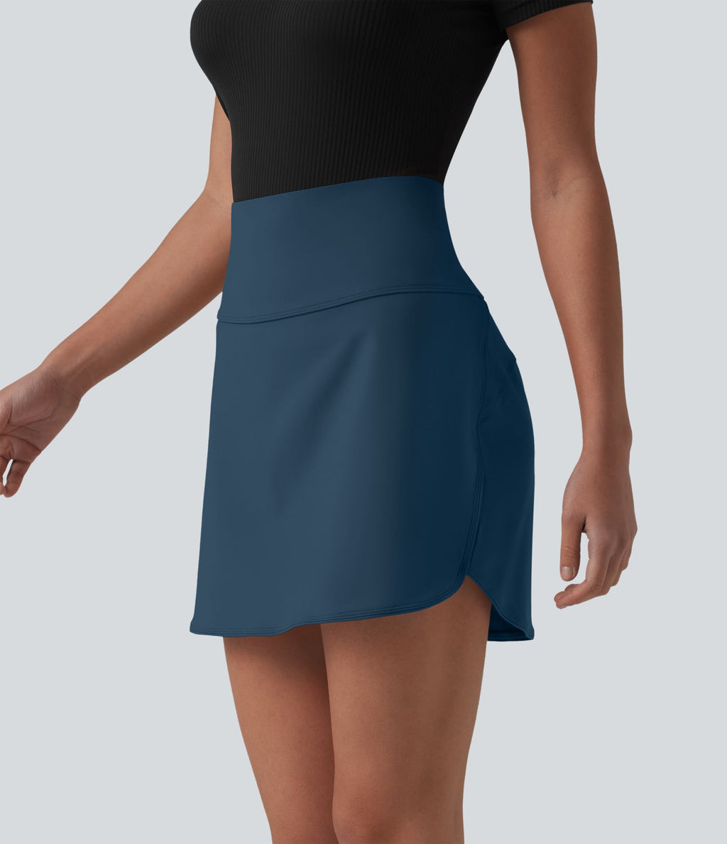 Jupe de golf courte 2-en-1 SoftlyZero™ Airy effet frais InstantCool taille ultra-haute gainant avec ourlet arrondi et poches