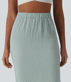 Jupe midi décontractée taille haute
