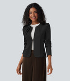 Blazer de travail col rond à agrafes