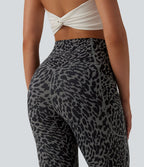 Legging de running 7/8 gainant Halara UltraSculpt™ imprimé léopard taille haute ventre plat avec poches