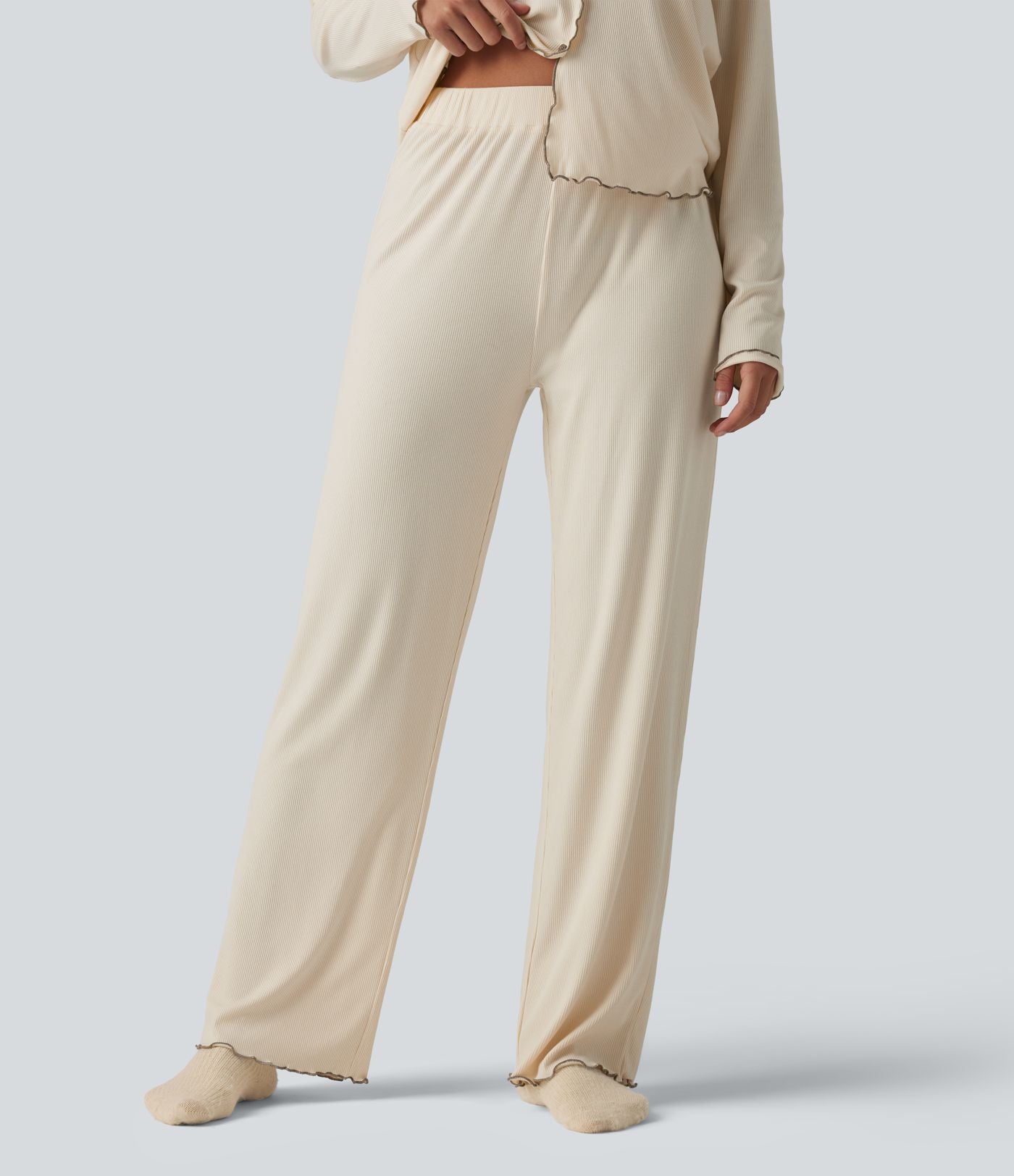 Pantalon d’intérieur taille haute ourlet à volants