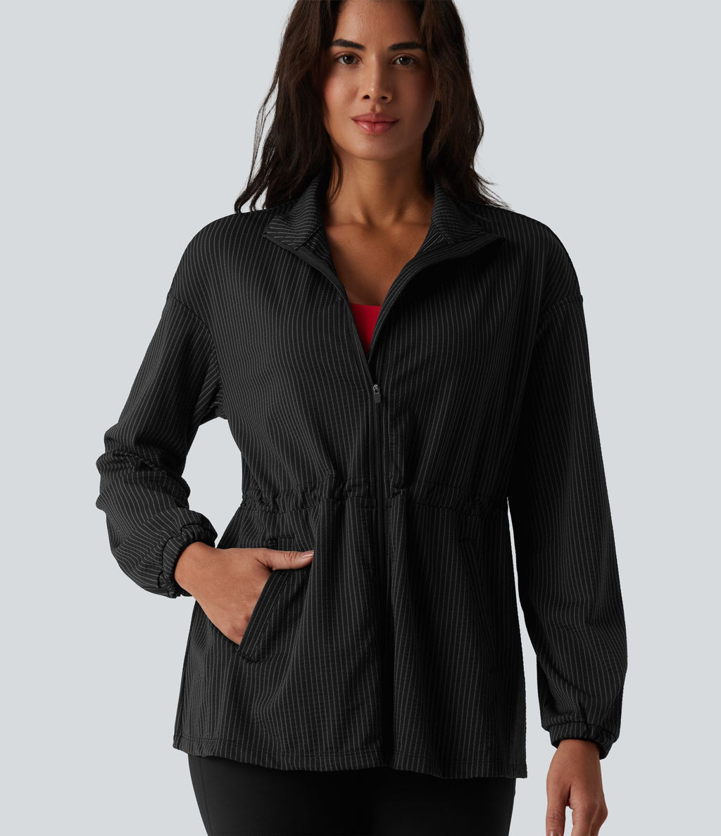 Veste sport manches longues séchage rapide à cordon de serrage intérieur - UPF40+