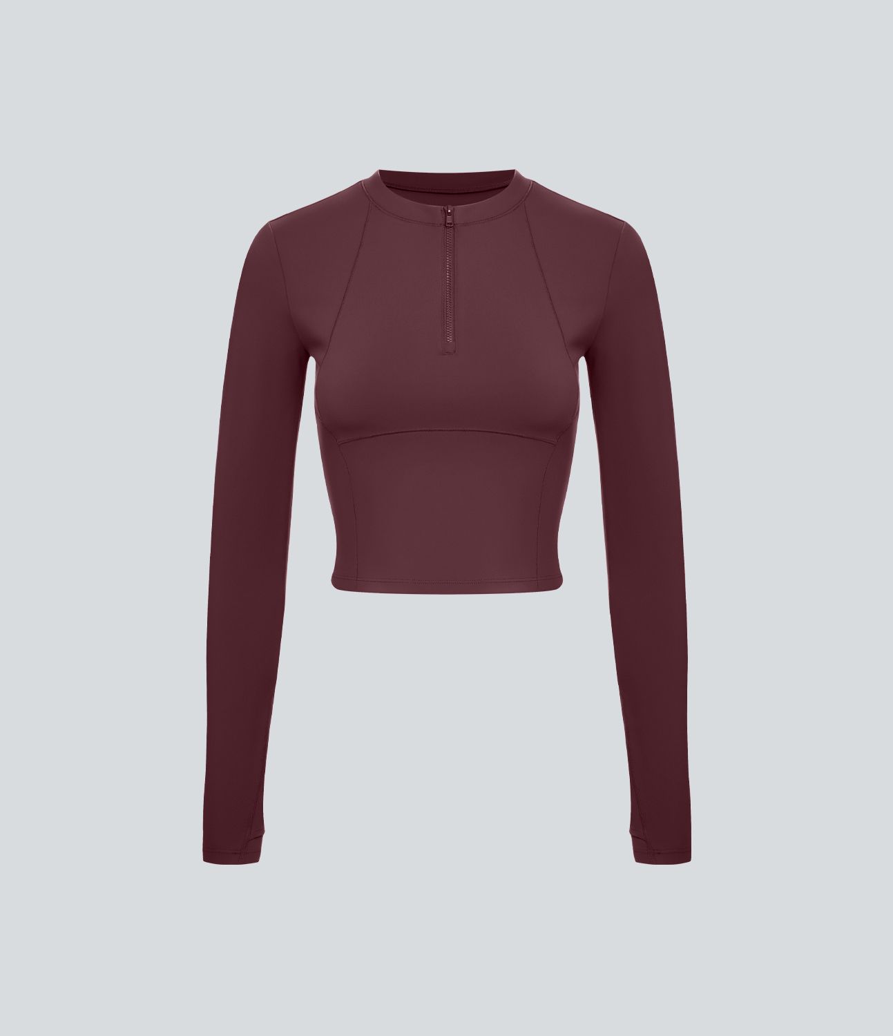 Softlyzero™ Plush Top Sport de Golf Court à Manches Longues avec Trou pour Pouce et Demi-Zip
