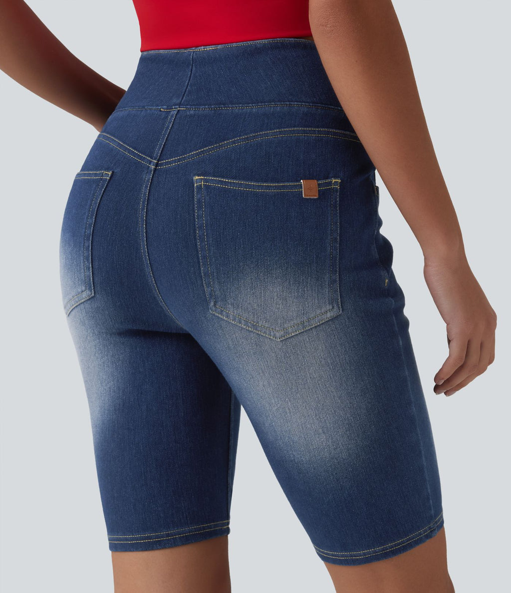 Halara Flex™ Short en denim taille haute ventre plat 22,8 cm avec poches