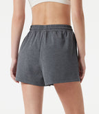 Short de sport, taille haute, cordon de serrage, séchage rapide, 7,5 cm, à poches