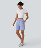 Short de randonnée à taille moyenne avec cordon de serrage et poches multiples à fermeture éclair, résistant à l'eau et à l'usure