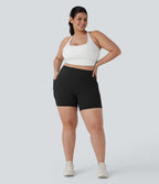 Short cycliste 12,5 cm d'entraînement gainant taille haute grande taille avec poches Halara UltraSculpt™