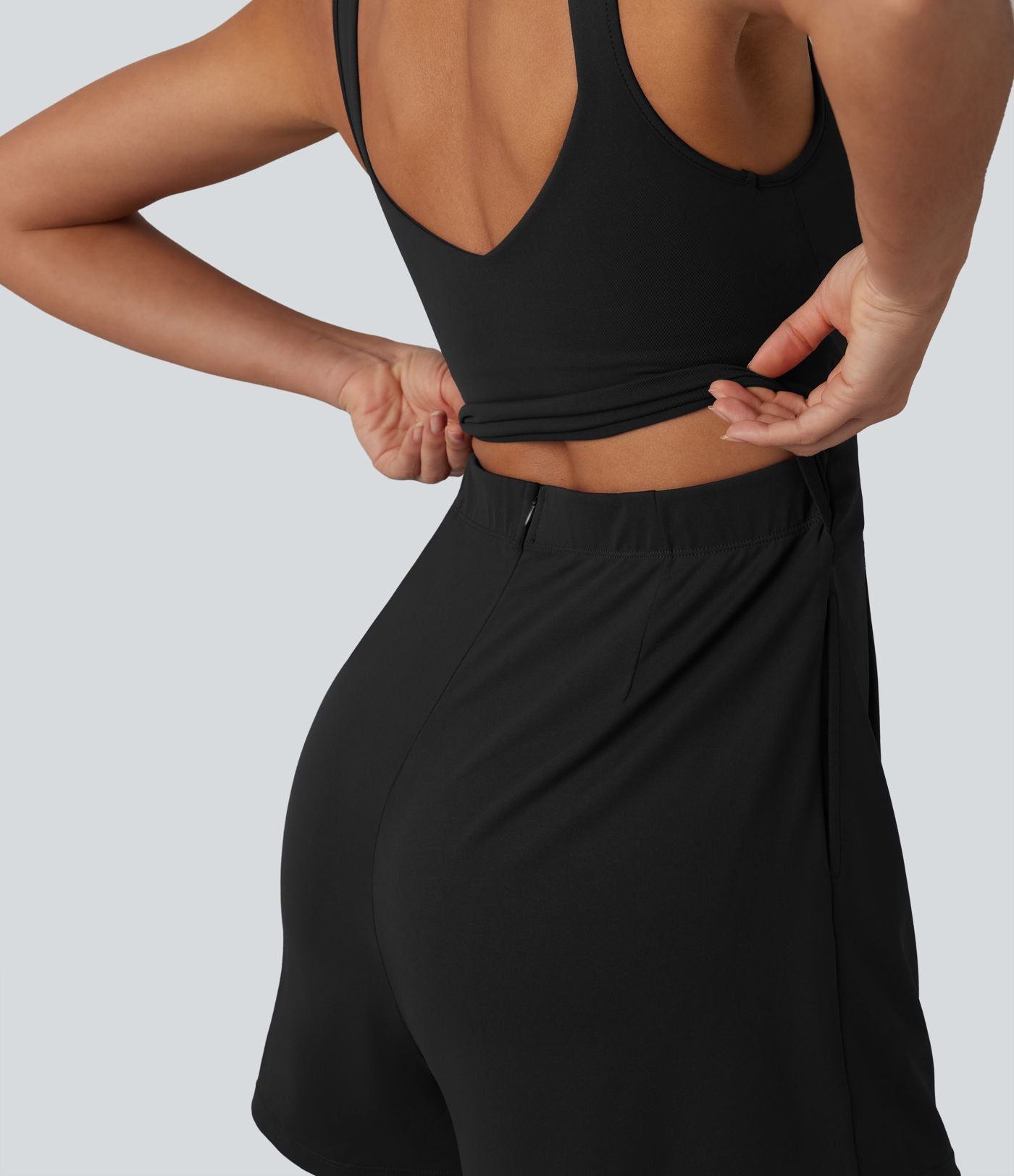 Combinaison décontractée à col en V avec soutien-gorge intégré et poches - Édition Easy Peasy