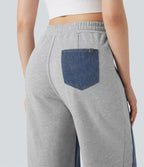 Halara Flex™ Jean larges color block jambes cordon de serrage taille haute avec poches